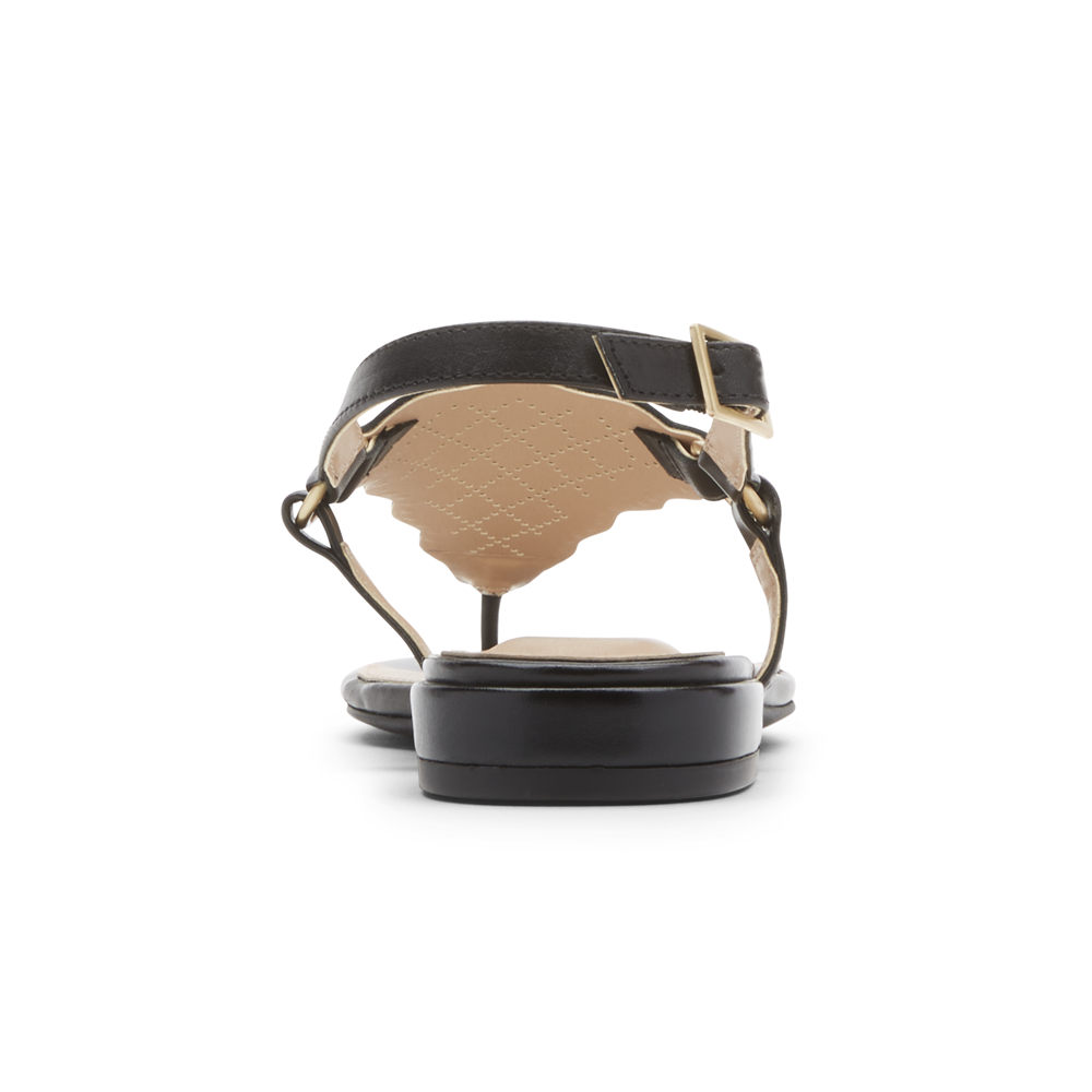Sandały Rockport Damskie Czarne - Total Motion Zosia Perforated - LY9352041
